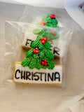 Christmas Tree Name Plaque Cookies