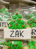 Christmas Tree Name Plaque Cookies